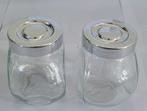 Glazen potten van ikea met zilverkleurige deksel, Huis en Inrichting, Ophalen of Verzenden, Zo goed als nieuw, Glas, Pot, Bus of Blik
