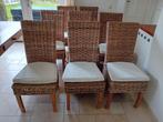 8 eetkamerstoelen, Huis en Inrichting, Ophalen, Gebruikt, Overige kleuren, Riet of Rotan