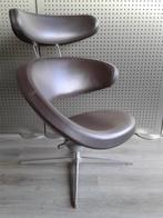 Variér (Stokke) Peel (Donkerbruin Leder), Heel Mooi!, Huis en Inrichting, Fauteuils, Ophalen, Zo goed als nieuw, Variér, Metaal