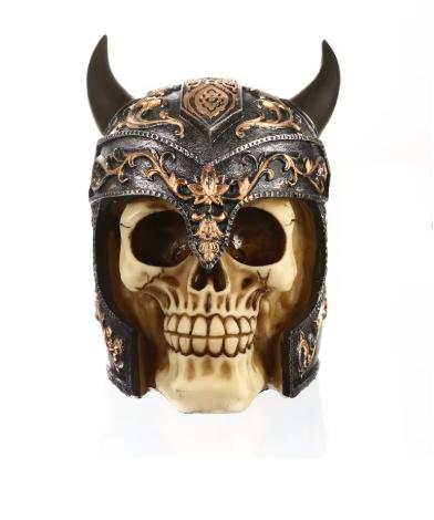Prachtig schedel beeld Viking (15cm)