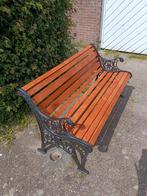 Tuinbank (139 cm) hout met gietijzeren zijkanten, Tuin en Terras, Ophalen, Zo goed als nieuw, Hout