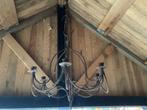 Antieke ijzeren brocante grote Kroonluchter voor 6 kaarsen, Huis en Inrichting, Lampen | Kroonluchters, Ophalen of Verzenden, Gebruikt