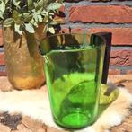 Vintage groene glazen Karaf van 'Vereco, France, H 17,5 cm, Antiek en Kunst, Antiek | Glas en Kristal, Ophalen of Verzenden