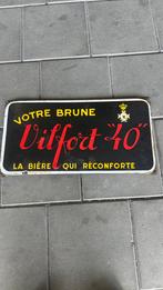 Oud emaille reclamebord Bier bord Votre brune Vilfort 40, Ophalen of Verzenden, Gebruikt, Reclamebord
