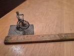 Miniatuur zilveren fietser, Antiek en Kunst, Ophalen of Verzenden