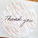 Sluitstickers thank you stickers bedankt zebra print etiket, Verzenden, Nieuw, Meerdere stickers