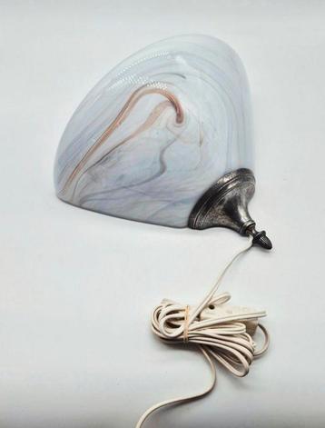 Vintage Gemarmerde Glas Wandlamp beschikbaar voor biedingen