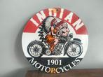 Emaille reclamebord indian motor indiaan, Ophalen of Verzenden, Gebruikt, Reclamebord