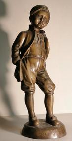 Oud bronzen beeld van jongen, Ophalen of Verzenden