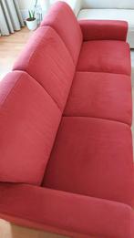 Bordeaux rode comfortabele drie-zits bank, c.a. 2,15 meter, Huis en Inrichting, Ophalen, Driepersoons, 75 tot 100 cm, Zo goed als nieuw