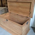 Dekenkist 100cm, onbehandeld teak, opbergkist, salontafel, 100 tot 150 cm, 50 tot 75 cm, Teakhout, Nieuw