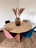 Eleonora Eettafel Sara Ø130cm Travertin - Nieuwprijs €899, Huis en Inrichting, Tafels | Eettafels, Ophalen, Zo goed als nieuw
