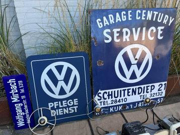 oude reclameborden van Volkswagen gezocht, emaille/ lichtbak beschikbaar voor biedingen