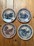 4 Royal Distel Delfts Blauw Bordjes Seizoenen, Ophalen of Verzenden