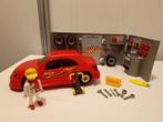 Playmobil raceauto in werkplaats, Ophalen of Verzenden, Gebruikt