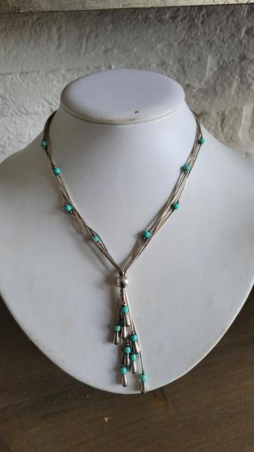 Navajo liquid sterling turkoois beads ketting  beschikbaar voor biedingen