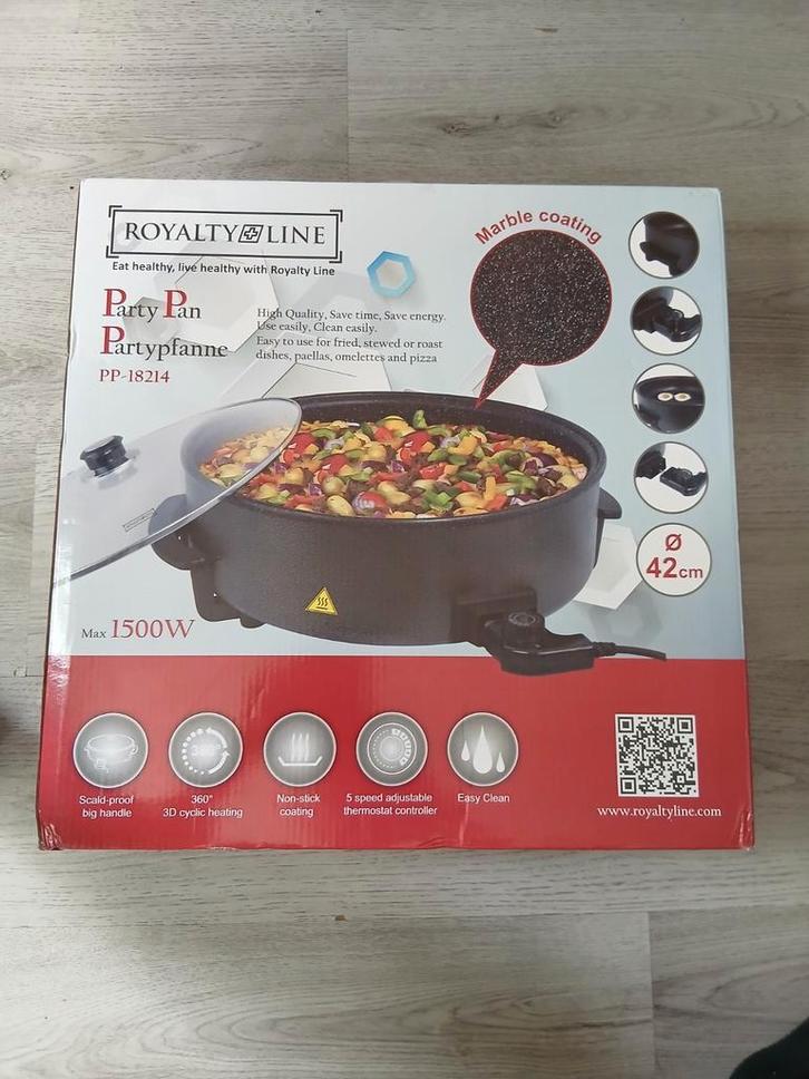 Nieuwe Royalty Line Hapjespan in Doos, Witgoed en Apparatuur, Grillplaten, Nieuw, Vaatwasmachinebestendig, Ophalen of Verzenden