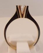 14 karaat gouden damesring (verlovings-/trouwring), zgan, Verzenden, Zo goed als nieuw, 17 tot 18, Met edelsteen