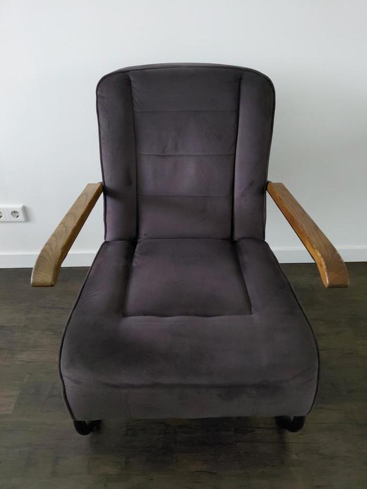 2 velvet mosgroen fauteuils, Huis en Inrichting, Fauteuils, Zo goed als nieuw, 50 tot 75 cm, 75 tot 100 cm, Ophalen