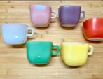 ‼️Set van 6 pastelkleurige  retro OPALE FRANCE koppen, Ophalen of Verzenden, Huis en Inrichting