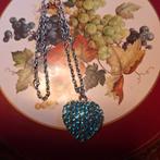 Mooie zilverkleurige ketting met hart, Ophalen of Verzenden, Zo goed als nieuw, Zilver, Overige materialen