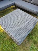 Grote Tuintafel / hocker 90x90x39cm, Ophalen, Zo goed als nieuw, Vierkant, Wicker