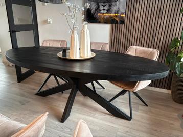 Eettafel ovaal, zwart