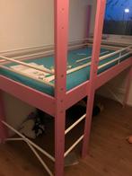 Verstelbare Hoogslaper met Valbeveiliging, Ophalen, Gebruikt, Lattenbodem, 70 tot 85 cm