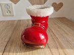 Mooie Grote Vintage Kerstman Schoen Bloempot Rood Wit Bont, Ophalen of Verzenden, Zo goed als nieuw