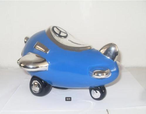 Vliegtuig spaarpot / Spaarpotje blauw / Kinderkamer, Verzamelen, Spaarpotten, Zo goed als nieuw, Vervoermiddel, Steen, Aardewerk of Keramiek