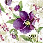 Servetten decoupage/bullet journal * kerstroos + bessen C672, Verzenden, Nieuw, Materiaal