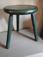Vintage Groen melkkrukje plantentafeltje krukje, Huis en Inrichting, Krukjes, Ophalen, Gebruikt, Hout