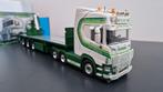 Tekno Scania V8 R580 Patrick vd Hoeven met kraanoplegger, Overige merken, 1:50 of kleiner, Ophalen of Verzenden, Zo goed als nieuw