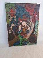 Antiek Abstract Cobra Stijl Schilderij, Ophalen of Verzenden