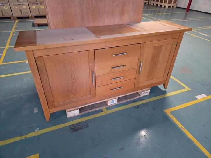 meubelset massief blank eiken dressoir, kast, eethoek, Huis en Inrichting, Complete eetkamers, Gebruikt, 4 tot 6 stoelen, Ophalen