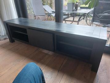 Zwart teakhouten tvmeubel
