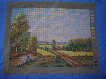 NIEUW, Voorbedrukt stramien Landschap 552. Verkoop ook DMC beschikbaar voor biedingen