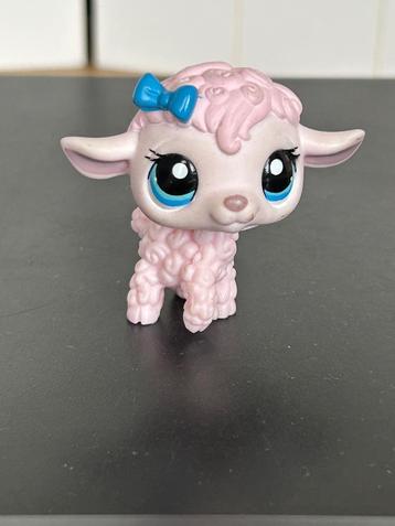 Littlest Pet Shop 1195 roze lammetje met blauwe strik  beschikbaar voor biedingen