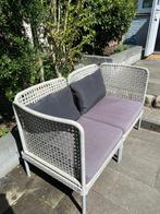 Ikea tuinbank met kussens, Tuin en Terras, Gebruikt, Wicker, Ophalen, 2 zitplaatsen