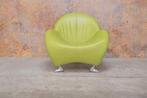 ZGANieuw limegroene leren Leolux Papageno design fauteuil, Huis en Inrichting, Fauteuils, Leolux, Leolux, Design, 75 tot 100 cm