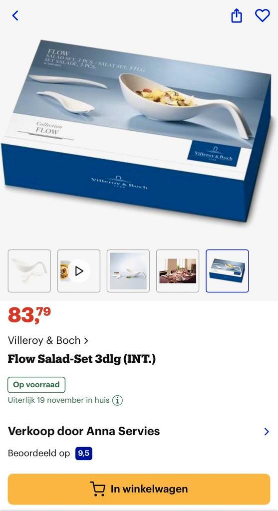 Villeroy & Boch Flow Salad-Set 3-delig, Huis en Inrichting, Keuken | Bestek, Nieuw, Rvs of Chroom, Ophalen
