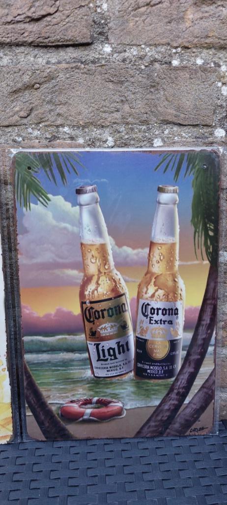 Metalen reclamebord Corona (nr4), Verzamelen, Biermerken, Nieuw, Reclamebord, Plaat of Schild, Overige merken, Ophalen of Verzenden