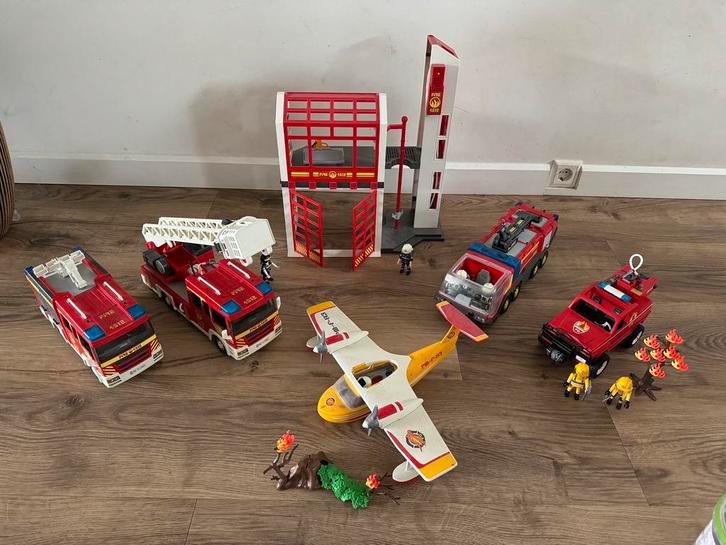 Uitgebreide collectie Playmobil brandweer City Action, Kinderen en Baby's, Speelgoed | Playmobil, Zo goed als nieuw, Complete set