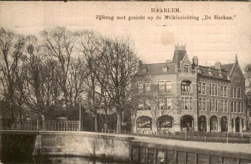 Zijlbrug met zicht op De Sierkan, Haarlem, Verzamelen, Ansichtkaarten | Nederland, Gelopen, Noord-Holland, Voor 1920, Ophalen of Verzenden