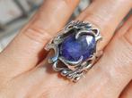 Vanoli 925 zilveren design ring met ruwe saffier maat 18,5, Daiva1973@hotmail.com, 18 tot 19, Vanoli, Blauw