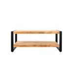 Salontafel zwart staal  eiken industrieel, Huis en Inrichting, Tafels | Sidetables, Ophalen, 100 tot 150 cm, Zo goed als nieuw