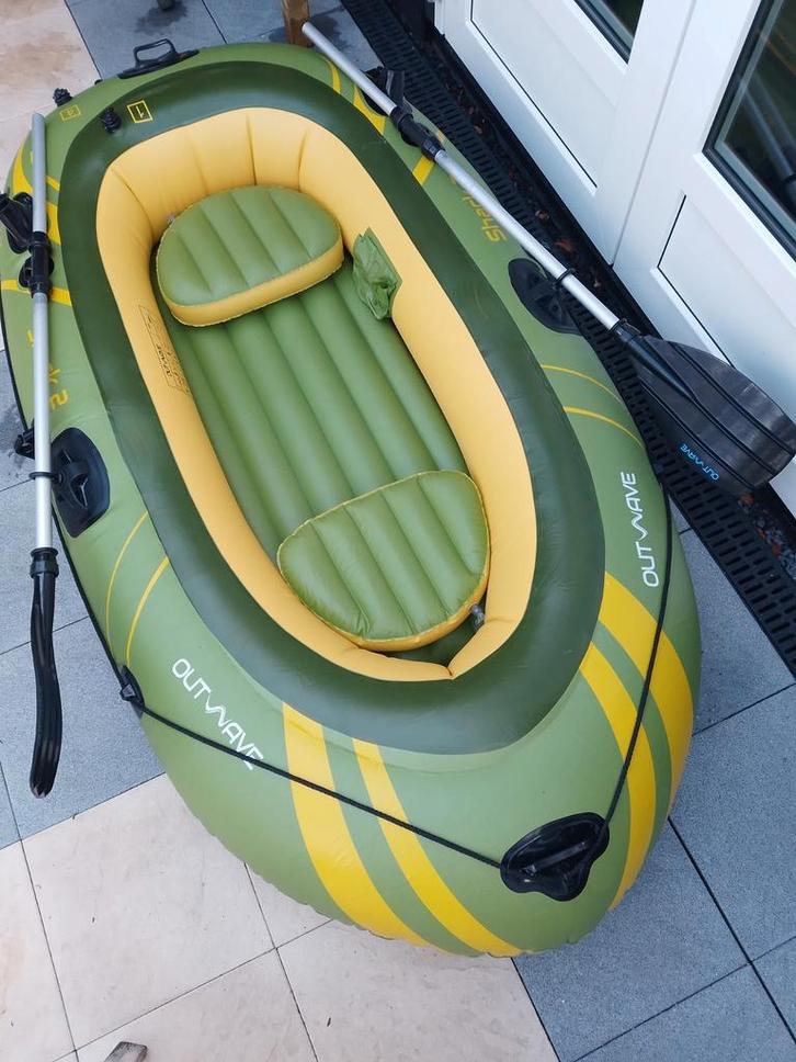 Outwave shark 2, groen met geel., Watersport en Boten, Kano's, Zo goed als nieuw, Overige typen, Ophalen