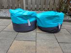 2 Zitzakken Sit&Joy - Turquoise/Grijs, Huis en Inrichting, Ophalen of Verzenden, Gebruikt, Overige kleuren, Zitzak