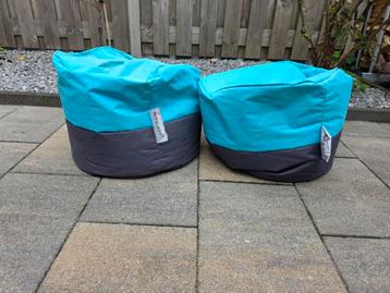 2 Zitzakken Sit&Joy - Turquoise/Grijs beschikbaar voor biedingen