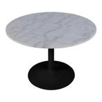 by fonQ Marble Eettafel Marmer - Ø 110 cm - Wit/Zwart, Huis en Inrichting, Tafels | Eettafels, Overige materialen, 100 tot 150 cm